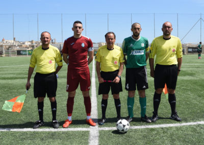 Team Captains with the match officials.