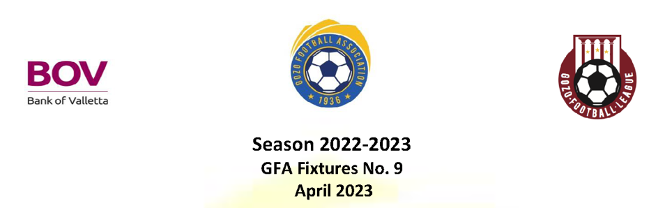 Fixtures for April 2023